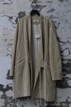 AVIVA JIFEI XUE Beige velvet mid-length kimono jacket FW23-KJM-BE